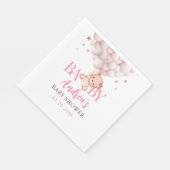 Girl Bearly Wait Pink Bear Baby Dusche Napkins Serviette (Ecke)