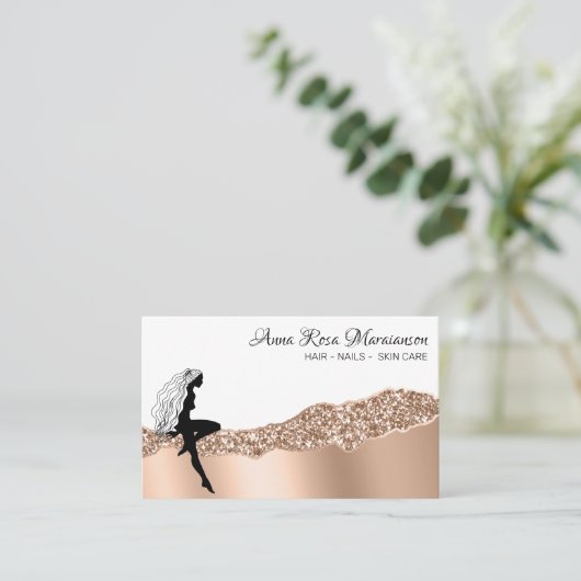 *~* Girl Beauty Rose Goldhaargöttin Visitenkarte (Stehend Vorderseite)