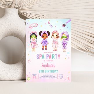 Girl Beauty Wellness-Center Party Geburtstagsparty Einladung
