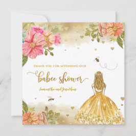 Girl Bee Illustration Baby Dusche Danke Karte