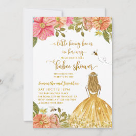 Girl Bee Illustration Baby Shower Einladung