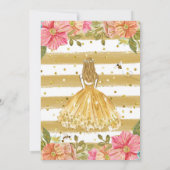 Girl Bee Illustration Baby Shower Einladung (Rückseite)