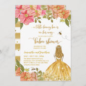 Girl Bee Illustration Baby Shower Einladung (Vorne/Hinten)