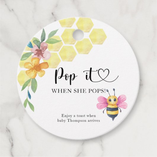 Girl Bee Pop, wenn sie Pop Geschenkanhänger (Vorderseite)