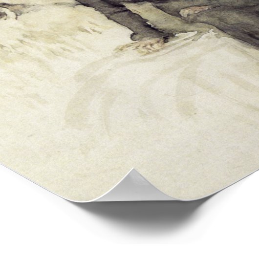 Girl Beside a Stream Poster (Ecke)