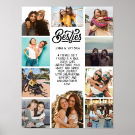 Girl Besties 10 Fotos benutzerdefinierter schwarze Poster
