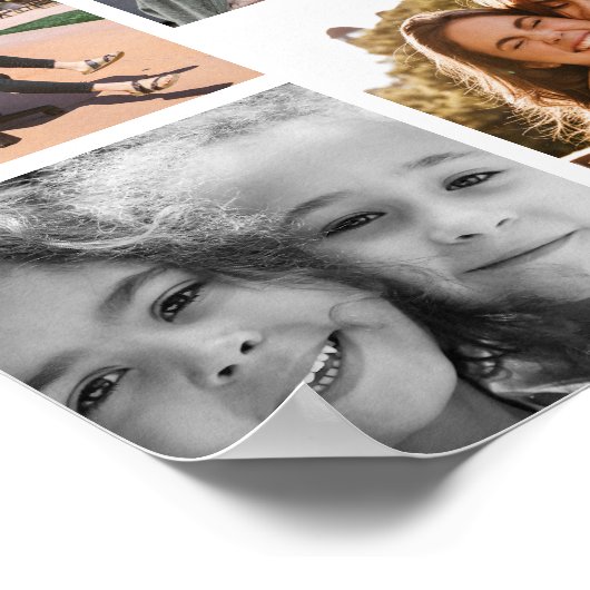 Girl Besties 11 Fotos Collage Skript Schwarzer Sch Poster (Ecke)