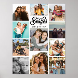 Girl Besties 11 Fotos Collage Skript Schwarzer Sch Poster