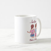 Girl Besties Beste Freunde Personalisiert Kaffeetasse (VorderseiteRechts)