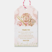Girl Birthday Baseball Pink Gold Geschenkanhänger (Vorderseite)