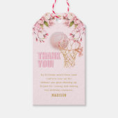 Girl Birthday Basketball Pink Gold Geschenkanhänger (Vorderseite)