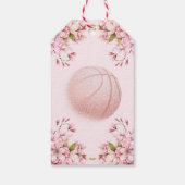Girl Birthday Basketball Pink Gold Geschenkanhänger (Rückseite)