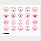 Girl Birthday, cake Lollipop Classic Round Sticker (Blatt)