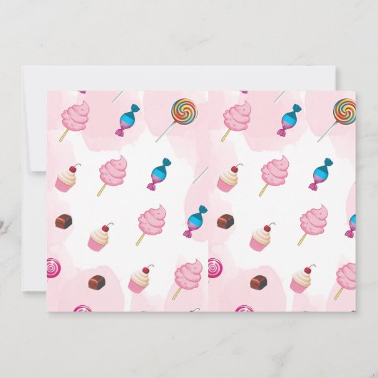 Girl Birthday Candy Two Sweet Party Einladung (Rückseite)