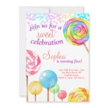 Girl Birthday Einladung Candy Sweet Celebration