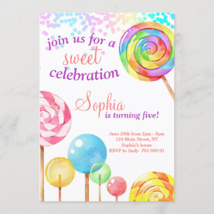 Girl Birthday Einladung Candy Sweet Celebration