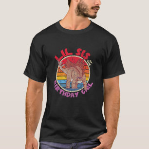Girl Birthday I Lil Sis I Stegosaurus I Family Mat T-Shirt