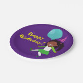 Girl Birthday Party (afroamerikanisch) Pappteller (Schrägansicht)