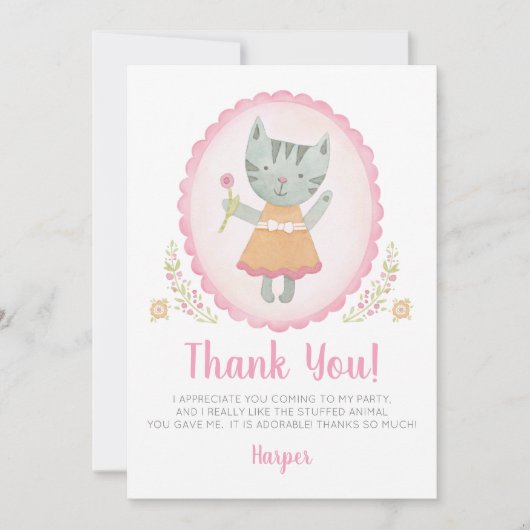 Girl Birthday Party Danke Karte (Vorderseite)