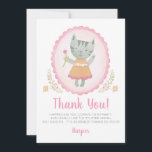 Girl Birthday Party Danke Karte<br><div class="desc">Vielen Dank für Ihre Geburtstagsgäste mit diesem niedlichen personalisierten Kitty Thema Dankeschön Karten. Sie können den Text so anpassen,  dass er eine Nachricht und Ihren Namen enthält,  oder die Meldung für eine leere Karte löschen. Für Sie entworfen von BlackBerry Boulevard</div>