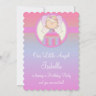 Girl Birthday Party Einladung Engel Design 2