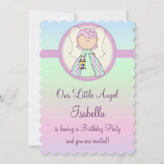 Girl Birthday Party Einladung Engel Design 3