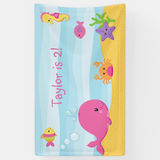 Girl Birthday Party Hintergrundbanner unter dem Me Banner (Vertikal)