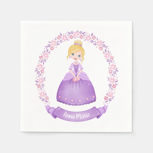 Girl Birthday Party Napkins Serviette (Vorderseite)