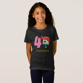 GIRL Birthday Party Pirate 4. Name T - Shirt