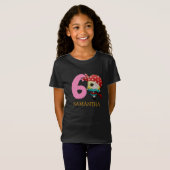 GIRL Birthday Party Pirate 6th Name T - Shirt (Vorne ganz)