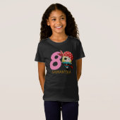 GIRL Birthday Party Pirate 8. Name T - Shirt (Vorne ganz)