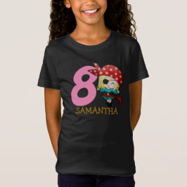 GIRL Birthday Party Pirate 8. Name T - Shirt