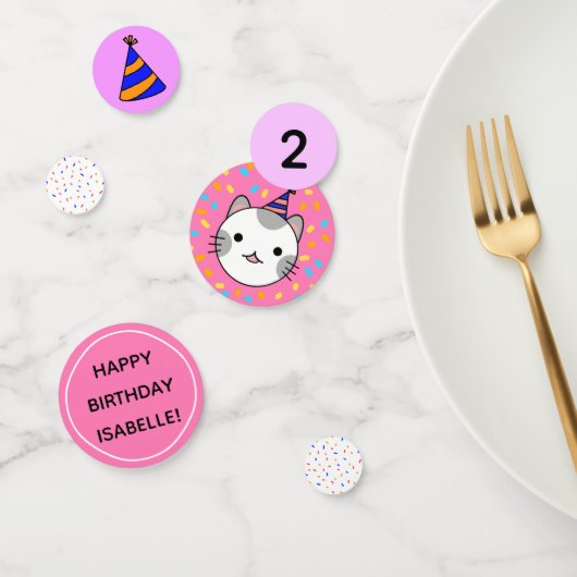 Girl Birthday Pink Cat Party Dekoration Konfetti (Gruppe)