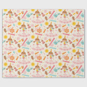 Girl Birthday Pink Geschenkpapier (Flach)