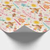 Girl Birthday Pink Geschenkpapier (Ecke)