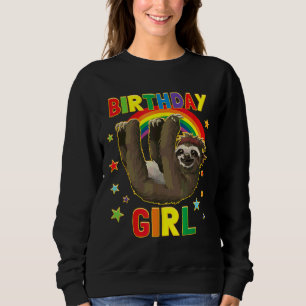 Girl Birthday Sloth B Day Party Kinder Idee Schluc Sweatshirt
