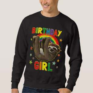 Girl Birthday Sloth B Day Party Kinder Idee Schluc Sweatshirt