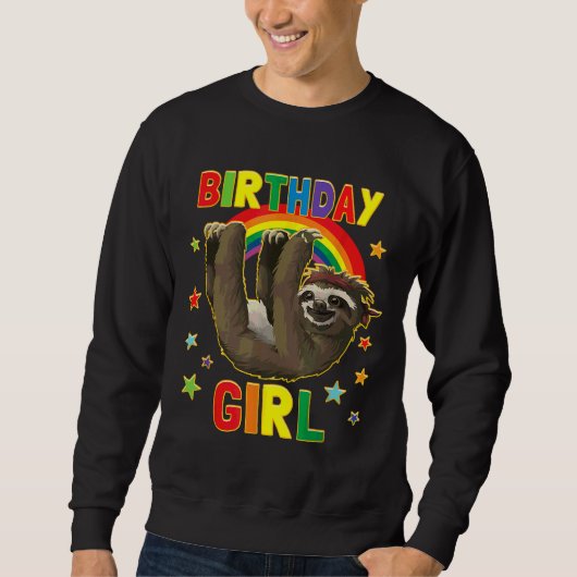 Girl Birthday Sloth B Day Party Kinder Idee Schluc Sweatshirt (Vorderseite)