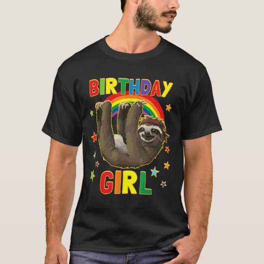 Girl Birthday Sloth B Day Party Kinder Idee Schluc T-Shirt (Vorderseite)