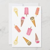 Girl Birthday Sommer Popsim Ice Cream Einladung (Rückseite)