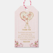 Girl Birthday Tennis Pink Gold Geschenkanhänger (Vorderseite)