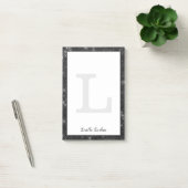 Girl Black Diamond Glitzer Glam Monogram Name Post-it Klebezettel (Büro)