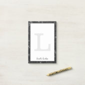Girl Black Diamond Glitzer Glam Monogram Name Post-it Klebezettel (Auf Schreibtisch)
