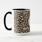 Girl Black Eyelashes Gold Glam Leopard Print   Tasse (Links)
