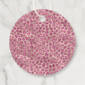 Girl Black Eyelashes Gold Pink Leopard Print Geschenkanhänger (Rückseite)