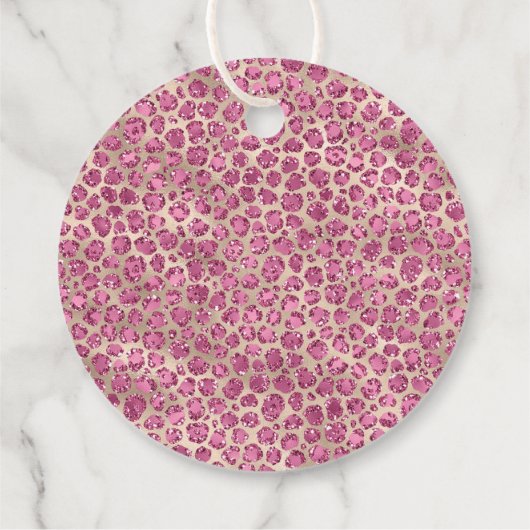 Girl Black Eyelashes Gold Pink Leopard Print Geschenkanhänger (Rückseite)