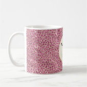 Girl Black Eyelashes Gold Pink Leopard Print Kaffeetasse (Links)