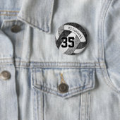 Girl Black Gray Volleyball Team Farben Geschenke Button (Beispiel)