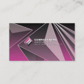 Girl Black Pink QR Code Gradient Modern Chic 3D Visitenkarte (Vorderseite)