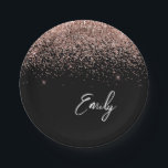 Girl Black Rose Gold Blush Pink Glitzer Monogram Pappteller<br><div class="desc">Schwarz und Rose Gold - Schwarz Rosa Sparkle Glitzer Monogram Name und Initial Party Teller. Das macht den perfekten 16 Geburtstag, Hochzeit, Brautparty, Jubiläum, Babydusche oder Junggeselinnen-Abschied Geschenk für jemanden, der Lieben glamourösen Luxus und schicke Stile.</div>